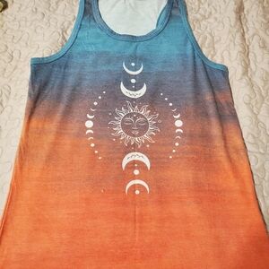 Gradient Sun and Moon Tank Top
